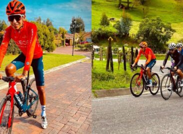 Egan Bernal volvió a montar bicicleta por las carreteras del país
