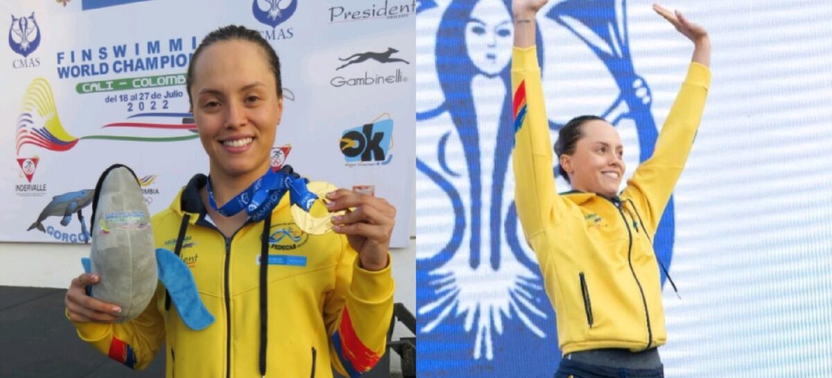 Paula Aguirre, primera colombiana en ganar oro en el Mundial de Natación con Aletas